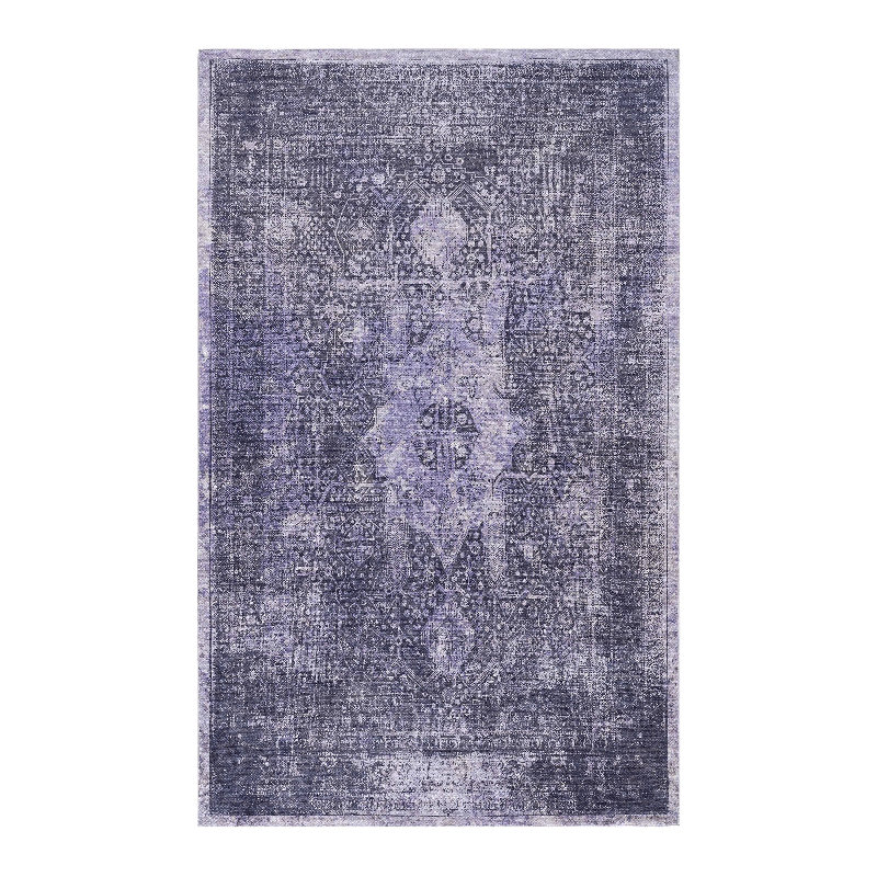 Washable Area Rug 9X12, Low-Pile, Non-Slip, Non-Shedding, Foldable - Kid & Pet Friendly Rugs For Living Room, Bedroom, Kitchen (Anthracite)