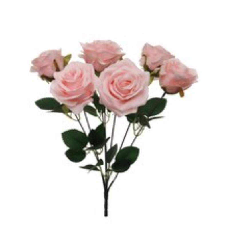 3 pièces 16 "rosier rose avec 7 fleurs