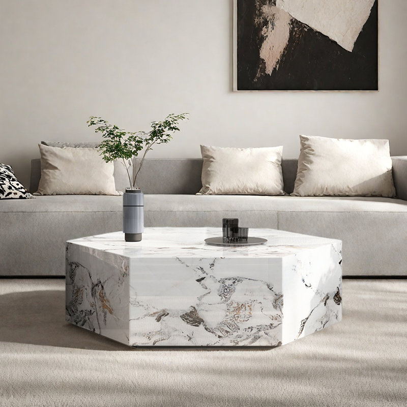 Simple living room hexagonal coffee table