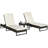 Benette 196cm Long Single Sun Lounger with Cushions and Table-939781326-939781327