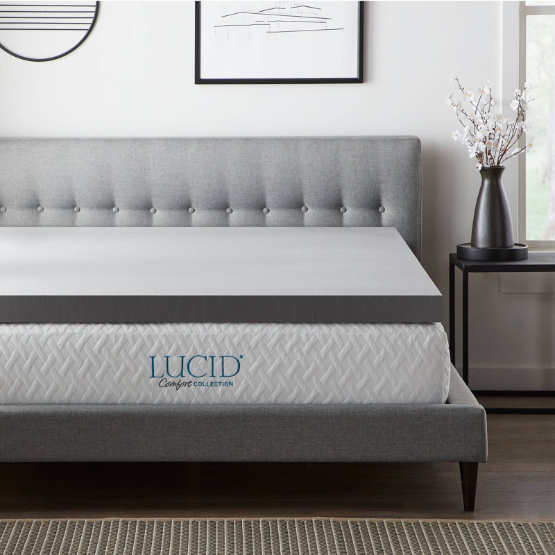 Lucid Comfort 4'' Memory Foam Mattress Topper, Full / Double