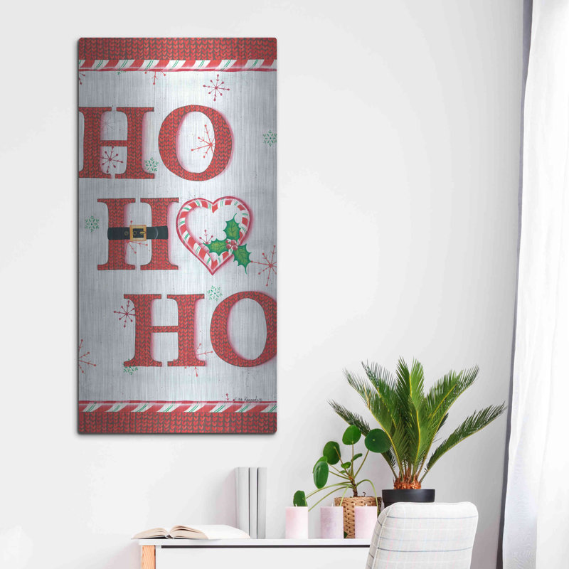 The Holiday Aisle® «Ho Ho Ho» par Lisa Kennedy, métal Wal Art, H 48 po x l 24 po