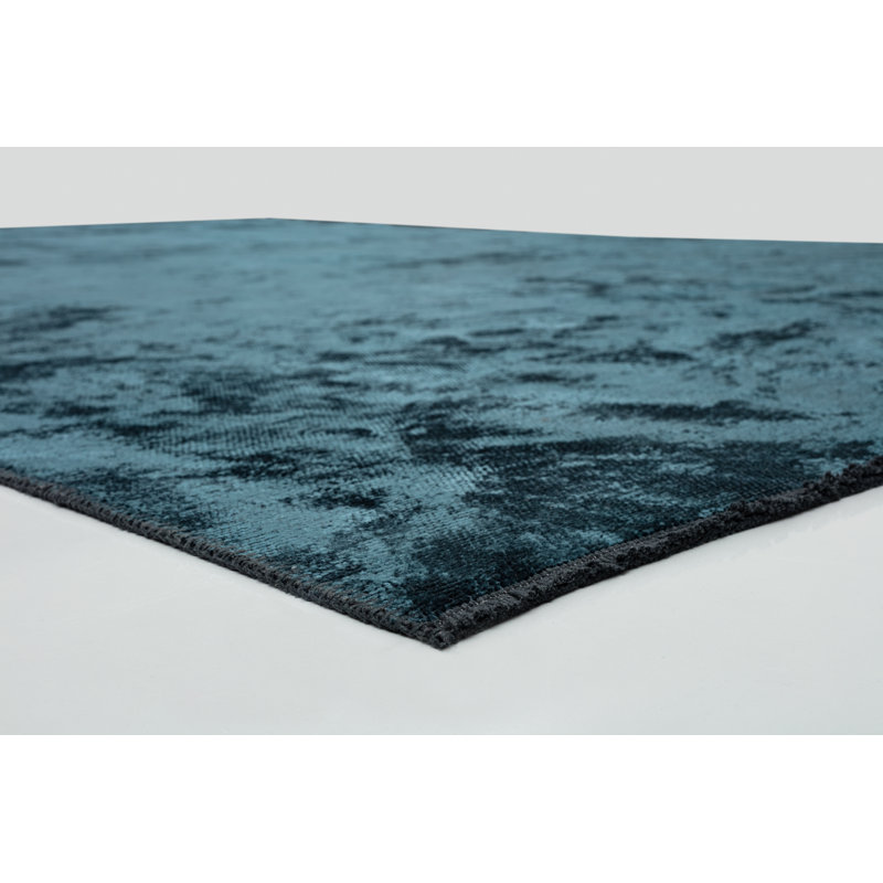 Rapture Blue/Black Abstract Luxury Area Rug, Rectangle 7'10" x 11'2"