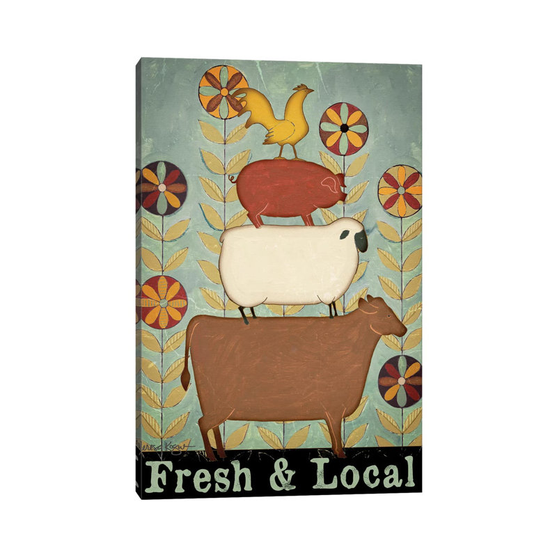 Fresh And Local Animal Stack by Teresa Kogut - Wrapped Canvas Print, 66.04 cm H x 45.72 cm W x 3.175 cm D