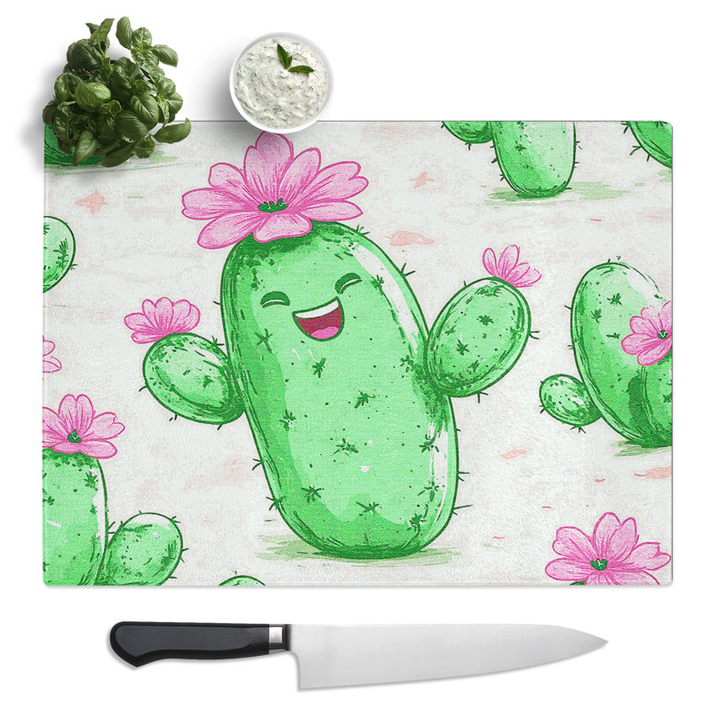 Cactus Art Vol.4  Glass Chopping Board