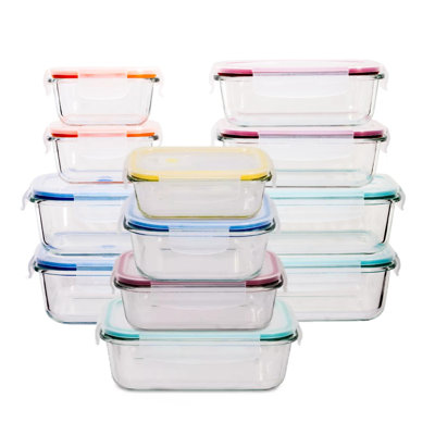 Eatman Glass Meal Prep 12 Container Food Storage Set