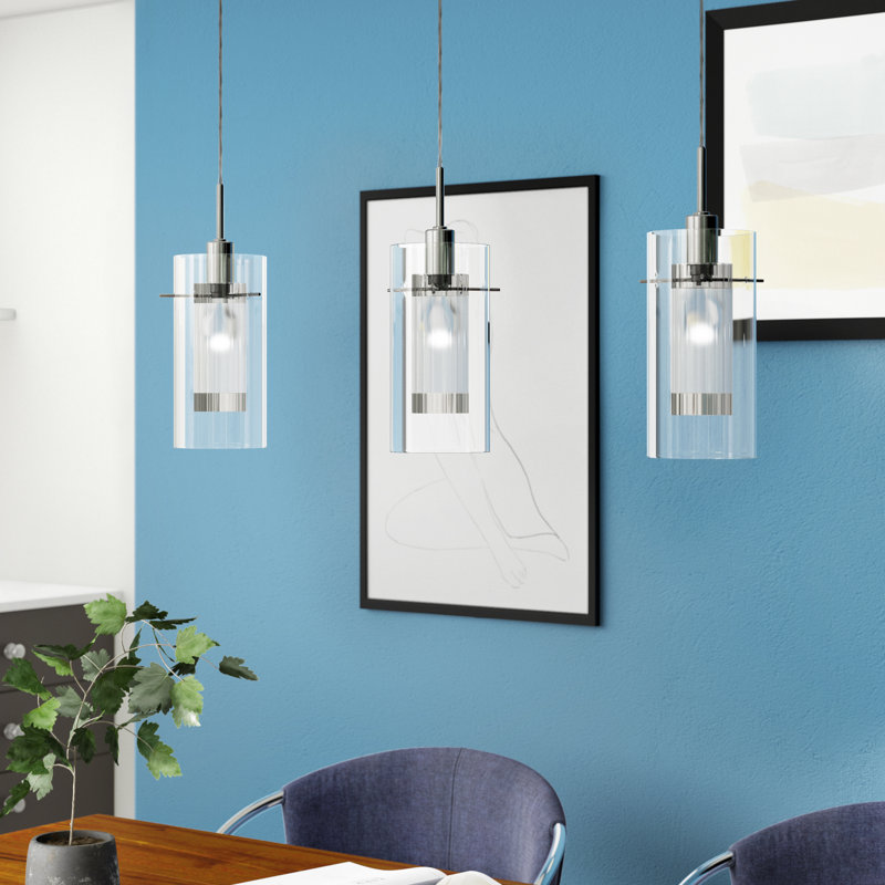Araceli 3-Light Kitchen Island Chandelier, Clear Glass