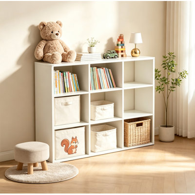 Bibliothèque de rangement robuste en métal à 9 cubes
