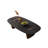 Japandi Oval Coffee Table with Walnut Inlay Slab Legs