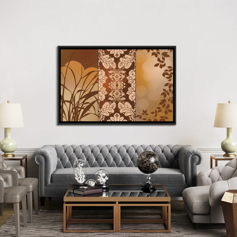 «Bronze Filigree», impression sur toile tendue, H 40 po x l 60 po x P 1,5 po, Toile encadrée noire, Pas de tapis