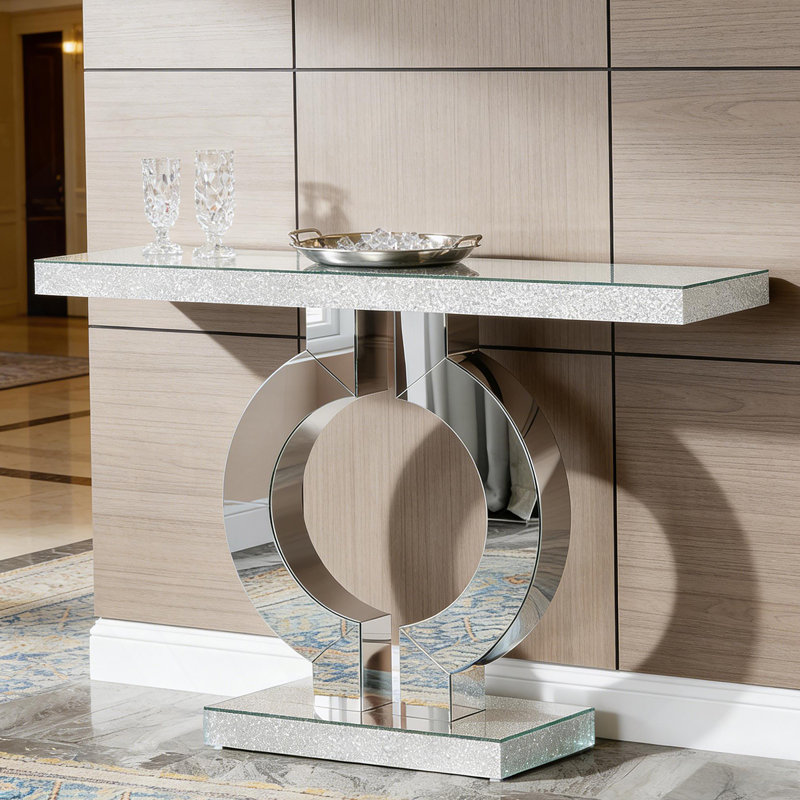 Miroir, table d'entrée, canapé, console, table de chevet