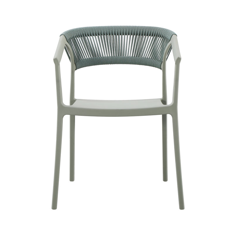 Ixia Outdoor Stacking Patio Dining Armchair, Green