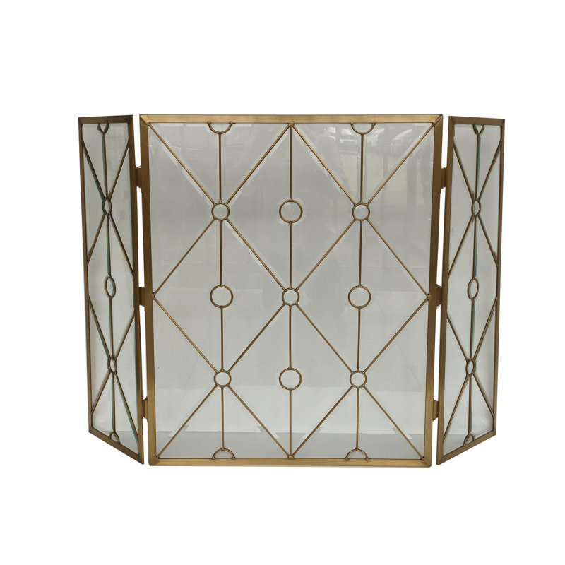 Onetha 3 Panel Steel Fireplace Screen
