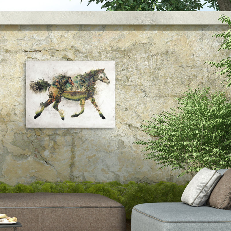 Toile d'extérieur Barrett Biggers Wild Horses, H 14 po x l 19 po