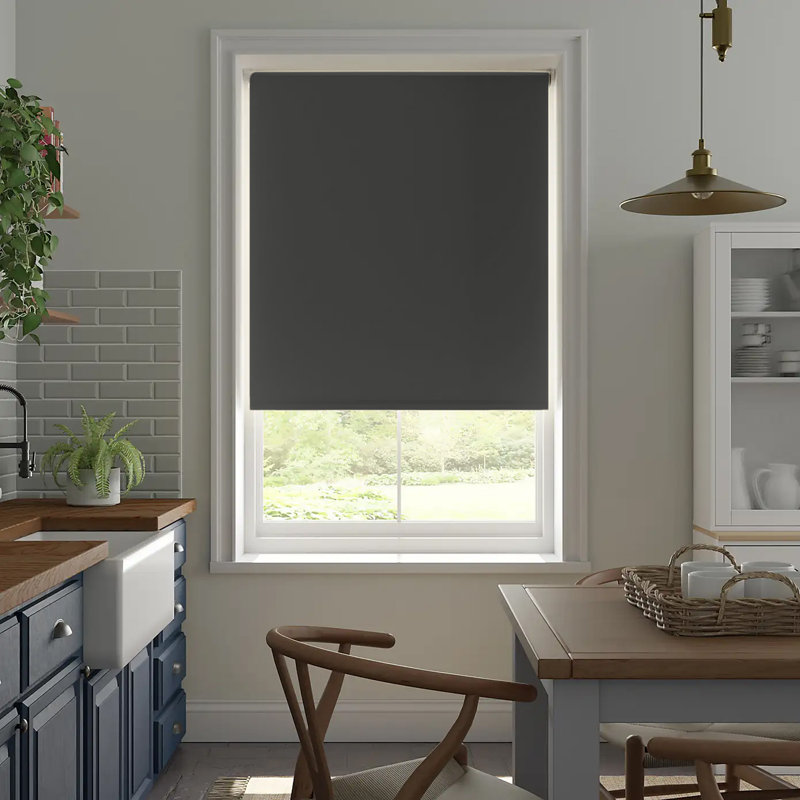 Blackout Roll-Up Blind, 45 cm L x 240 cm W, Grey