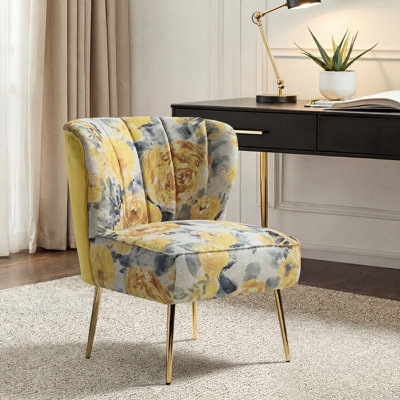 Alice Felicia Velvet Barrel Chair with Tufted Back