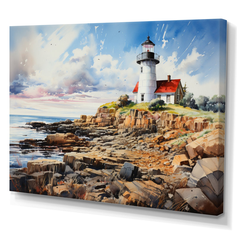 Reproduction d'art sur toile encadrée, "Phares canadiens III", 12" H x 20" W, Toile tendue