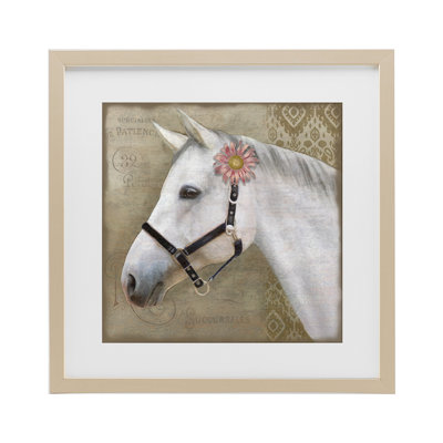 «Boho Barnyard Horse», reproduction encadrée sous verre, conception de Suzanne Nicoll
