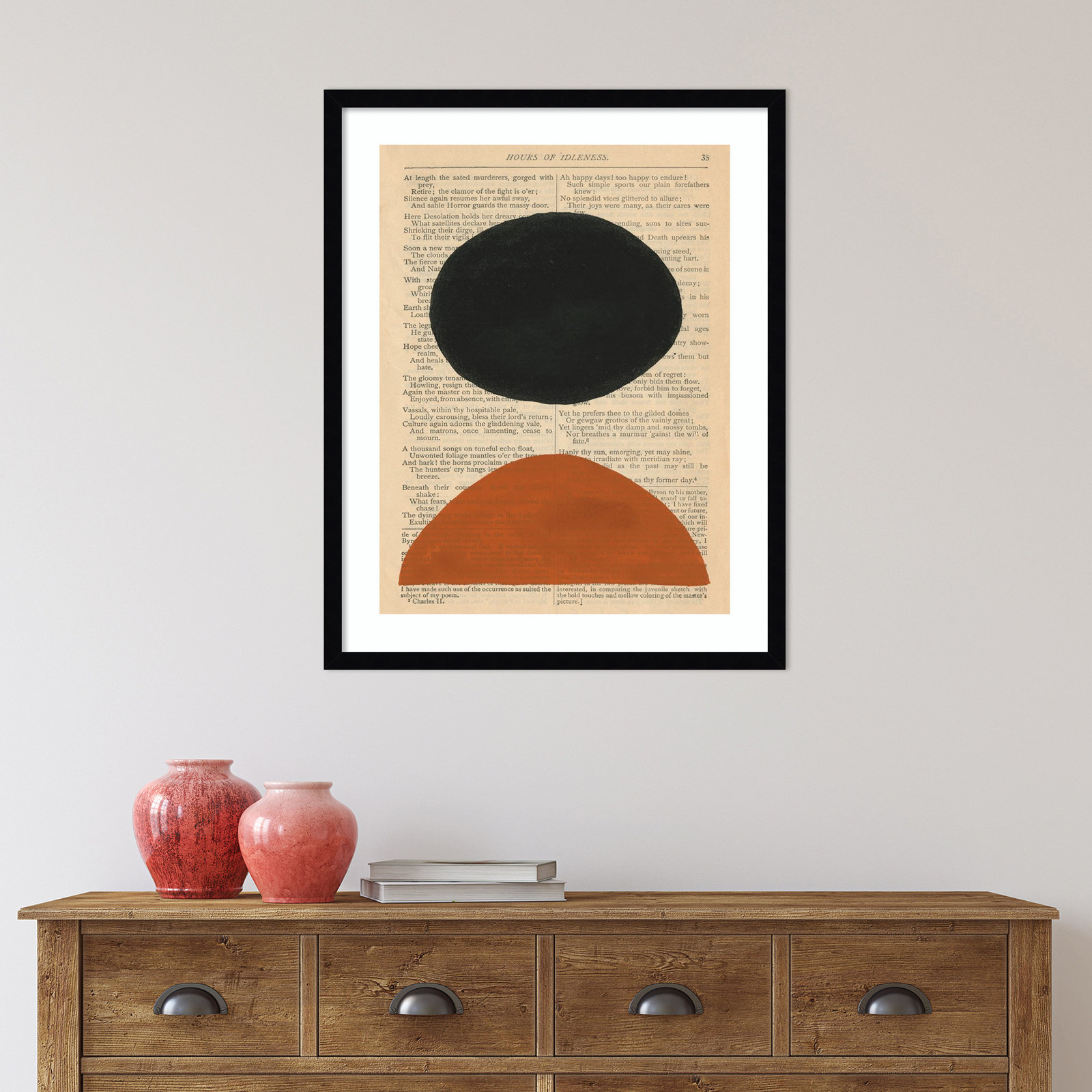 Modern Prose III by W. Stramel, Black Framed Paper, 29.38" H x 23.38" W x 0.88" D