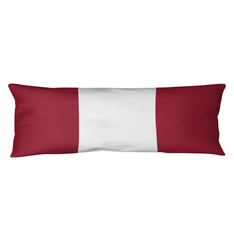 Oreiller de corps en polyester / polyester Arizona Football Stripes, Rouge / milieu blanc, Aaru 