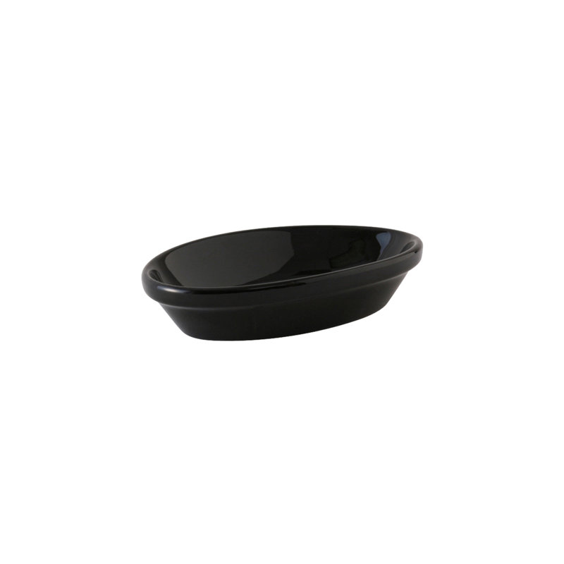 Tuxton Eggshell Oval Ceramic 12 Piece Baker Bakeware Set, Black
