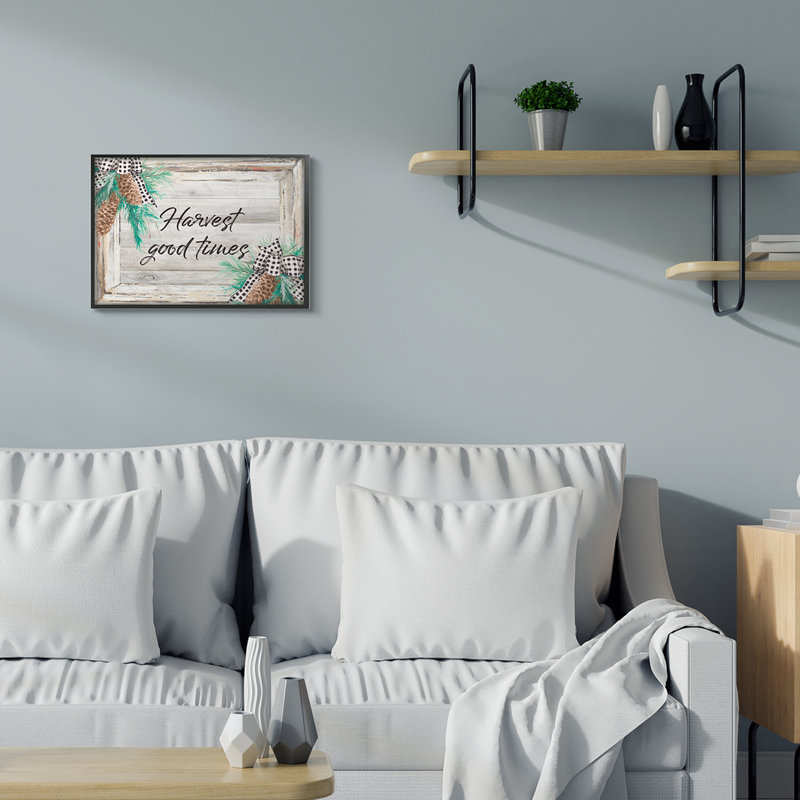 Impression d’art textuel rustique Pinecone accents par Patricia Pinto, H 16 po x l 20 po x 1,5 po