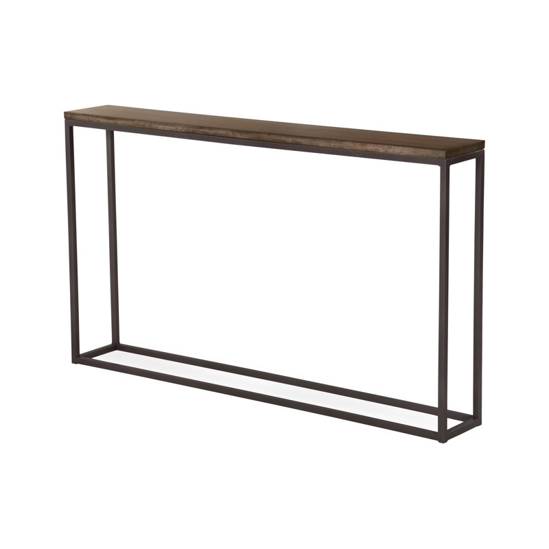 Chaplin 54'' Solid Wood Top Console Table, Charcoal, Wheat