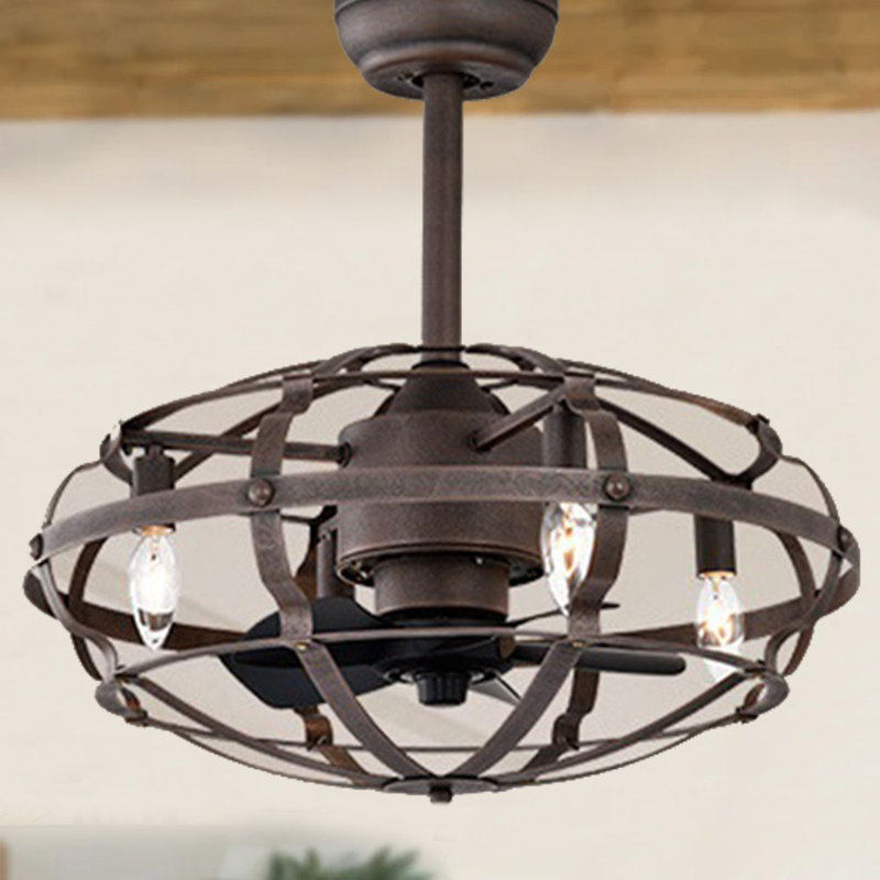 Fradel Ceiling Fan with Light Kit, Antique Brown