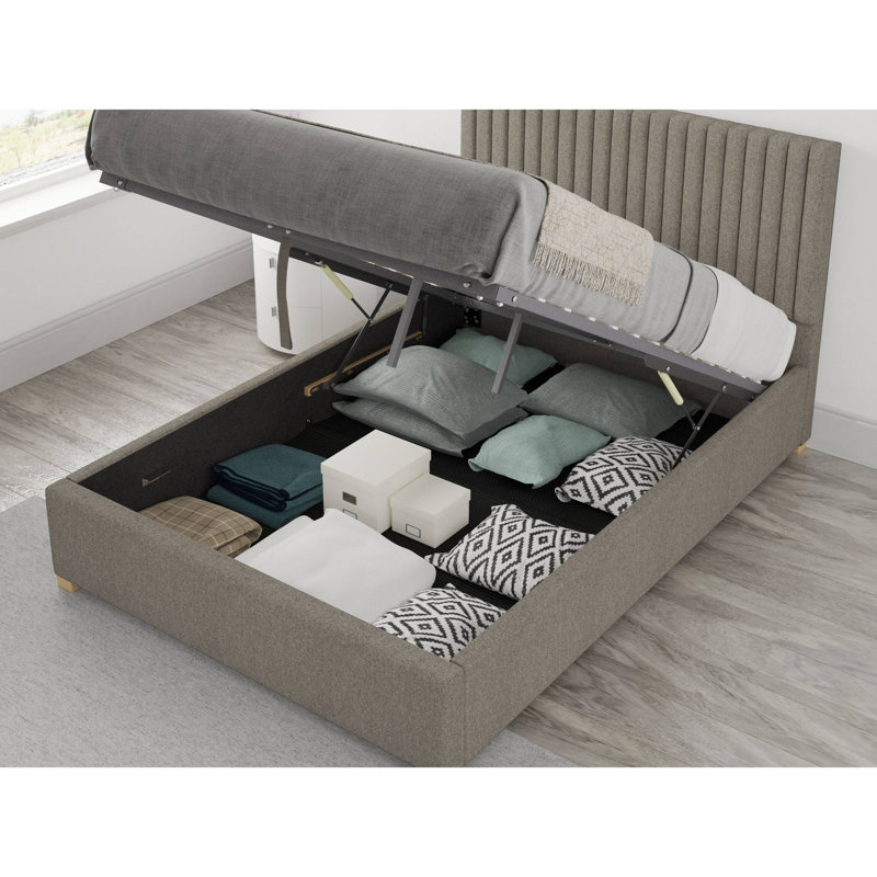Chevy Upholstered Ottoman Storage Bed, Small Double (4'), Grey