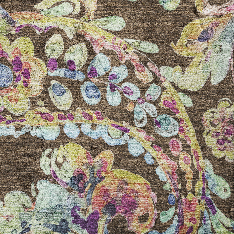 Tapis cachemire ADS834 de qualité supérieure lavable à la machine Dream, Chocolat, 3 pi x 5 pi