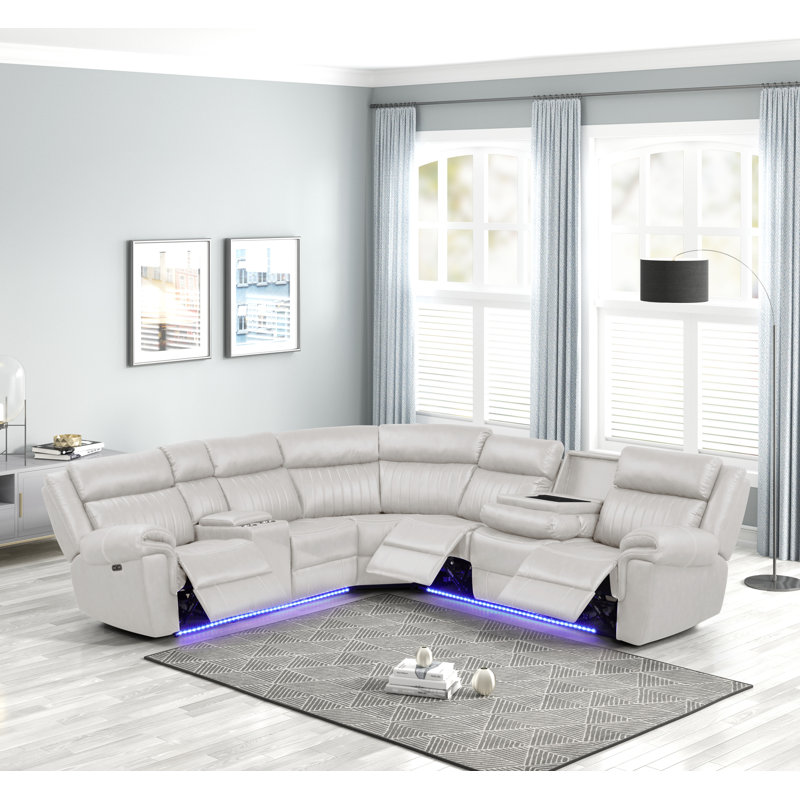Canapé modulaire rembourré 3 pièces Briehn, Blanc