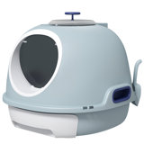 Covered Cat Litter Box, Blue - Easy Cleaning With Tray, Front Door Stopper Option, , Movable Box Lid Quick And Simple Access, Odor-managing, Portable
