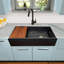 36" L x 19" W Farmhouse/Apron Kitchen Sink with Basket Strainer, Cutting Board, Drain Asembly and Sink Grid-73217459