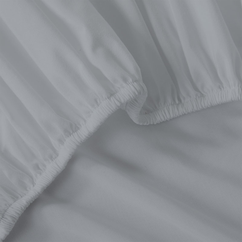 Ensemble de draps-housses 2 pièces 100% coton Cool & Crisp, Drap-housse de taille simple, Gris clair