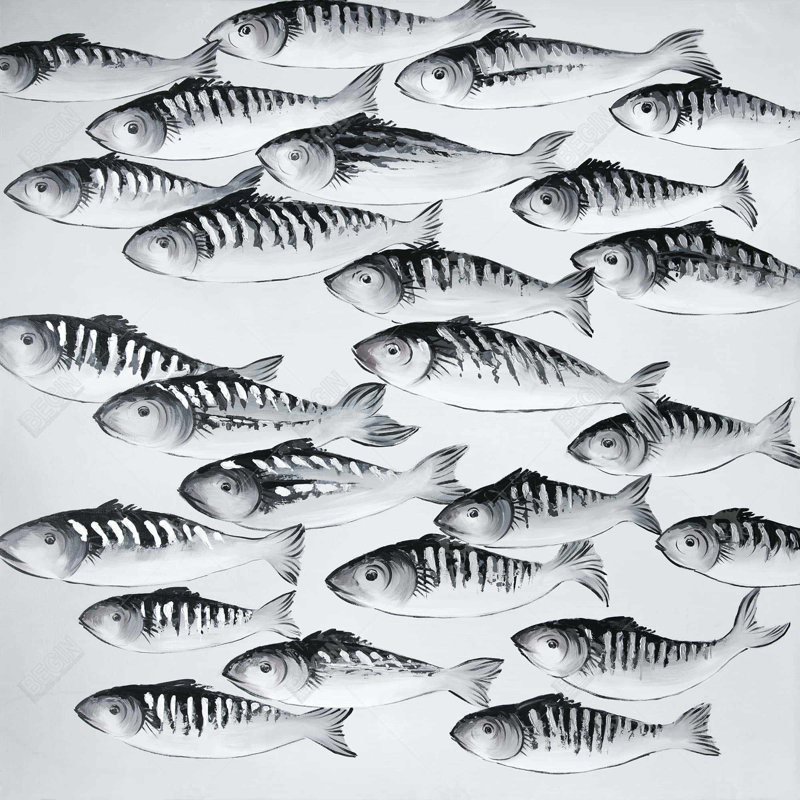 " Gray School Of Fish "