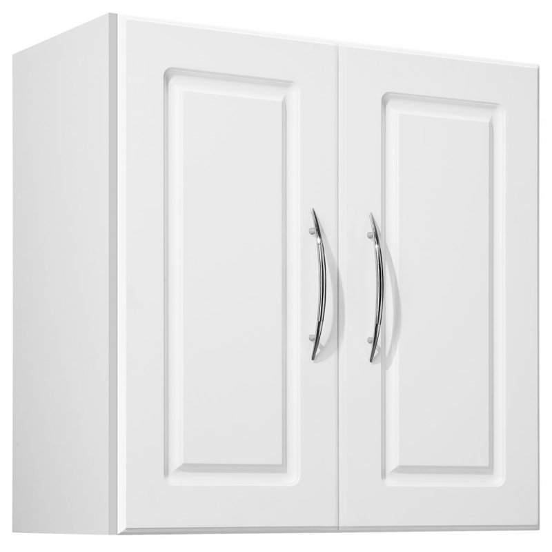Armoire murale pour salle de lavage, armoire murale à 2 niveaux avec 2 portes, organisateur de placard avec tablette réglable, pour la cuisine, le garage, la buanderie, P 11,8 x 23,6 x 23,6 po (P x P x H), blanc
