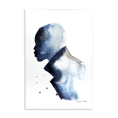 «Feeling Blue Portrait Silhouette», plaque murale par Simone Elum