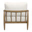 Méridienne Farquhar en tissu bouclé ivoire Mid-Century sur bois massif naturel-1878320065