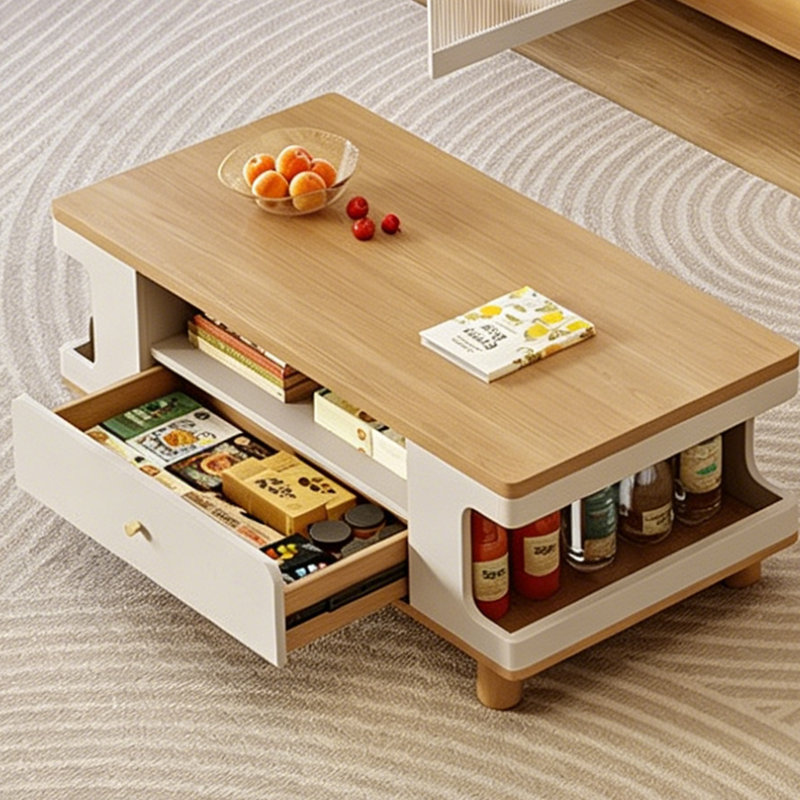Table basse moderne avec rangement en bois