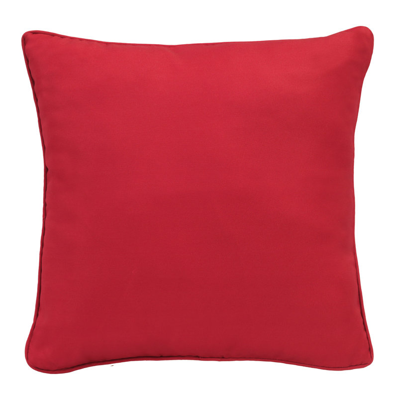 Outdoor Solid Pillow, 18"H x 18"W, Light Red