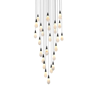 Lustre rond en albâtre 36 po Belote