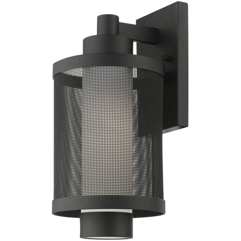 Wall Light, Textured Black, 14.5" H x 7" W x 7" D