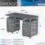 Bureau d'ordinateur complet avec rangement, gris