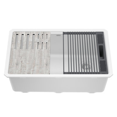 DELTA Everest™ 29" L Granite Composite Workstation Kitchen Sink Undermount Single Bowl with WorkFlow™ Ledge