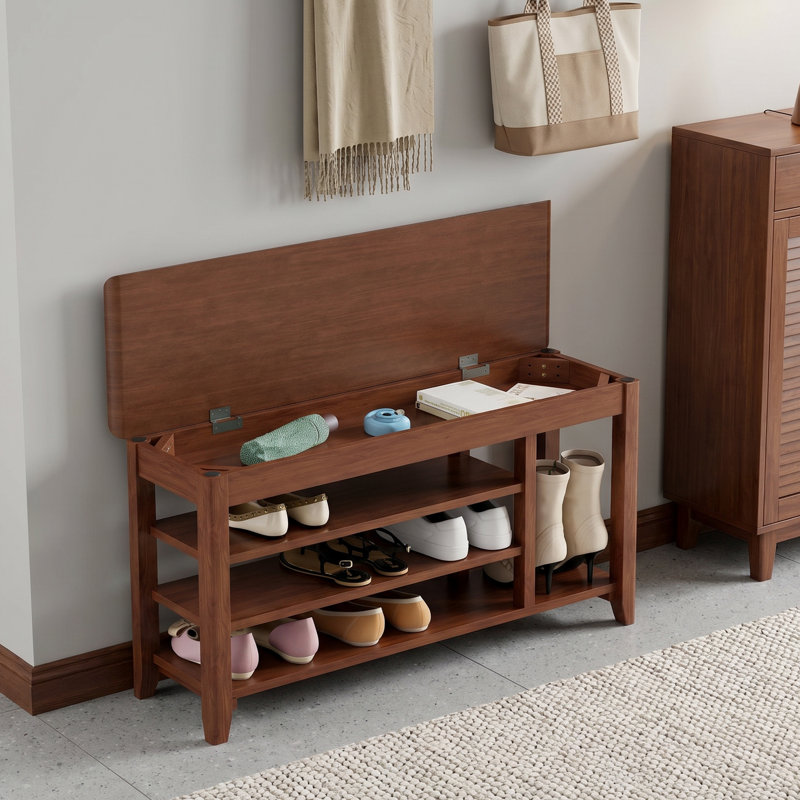 Range-chaussures réglable, banc de rangement, espace de rangement caché; Convient aux chambres et aux couloirs.