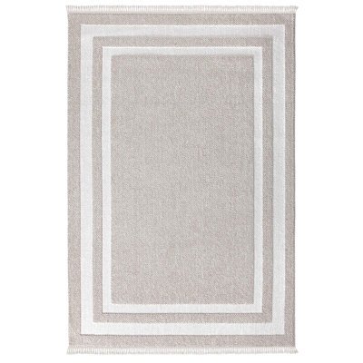 Tapis crème en coton à motif de vison Mood