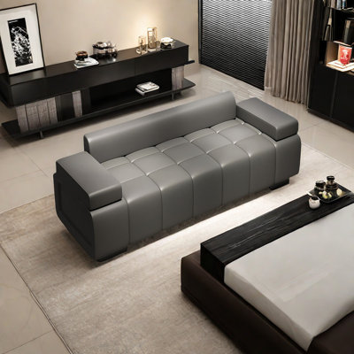 Banc rembourré en cuir Runo
