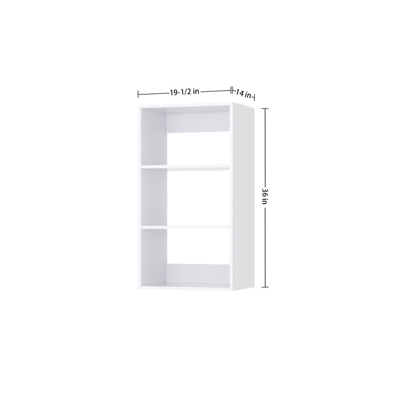 Short Tower Unit in White, 36" H x 19.5"  W x 14" D