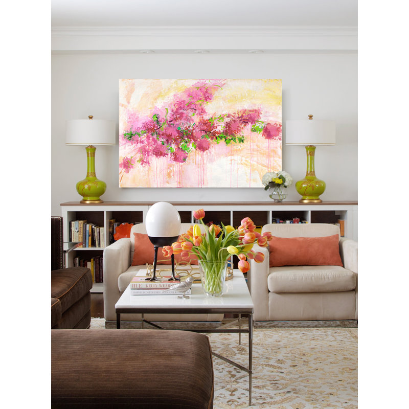 « pétale passion » par julie joy, reproduction d’art sur toile tendue, H 24 po x l 36 po x P 1,5 po