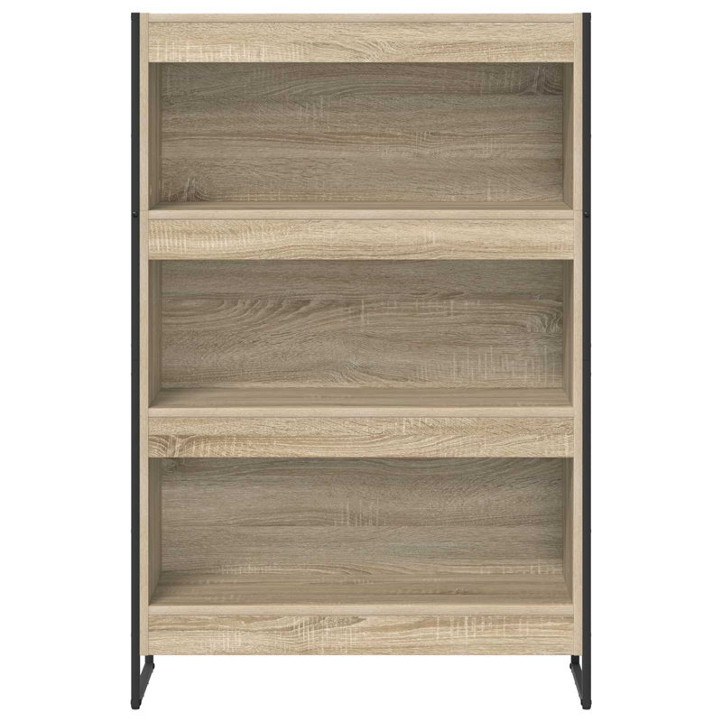 Steel Book Cabinet Bookcase, (3 Shelves) 121cm. H x 80cm. W x 30cm. D, Sonoma